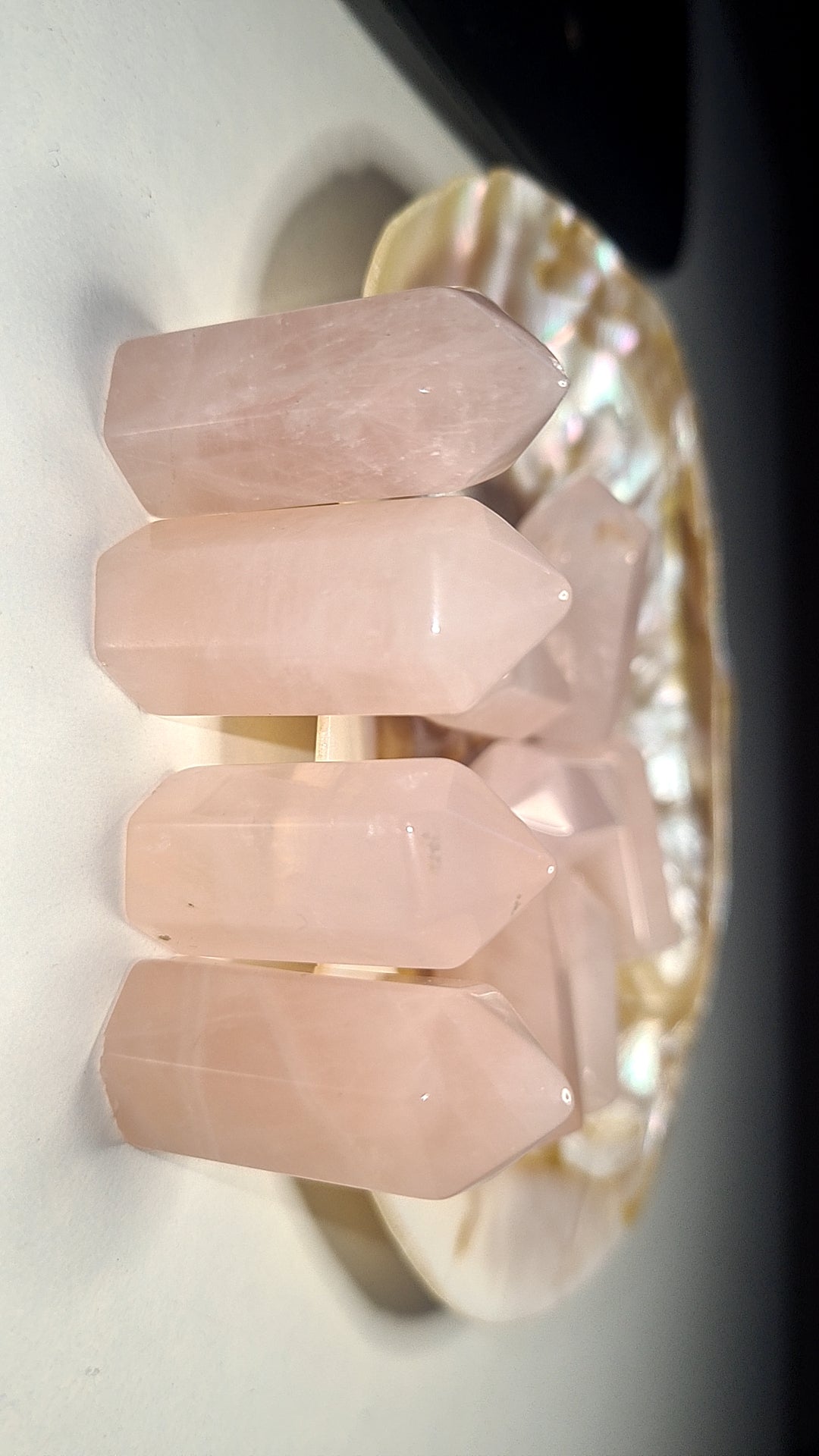 Small rose quartz towers
