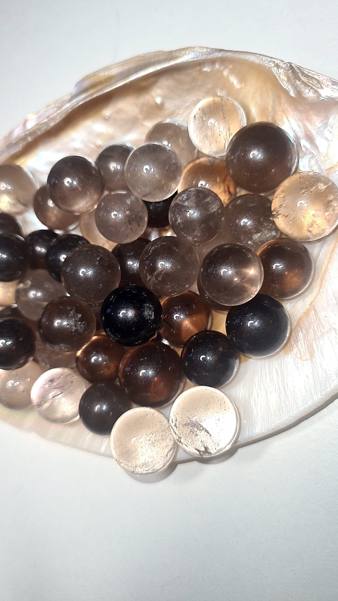 Small Smokey Quartz spheres