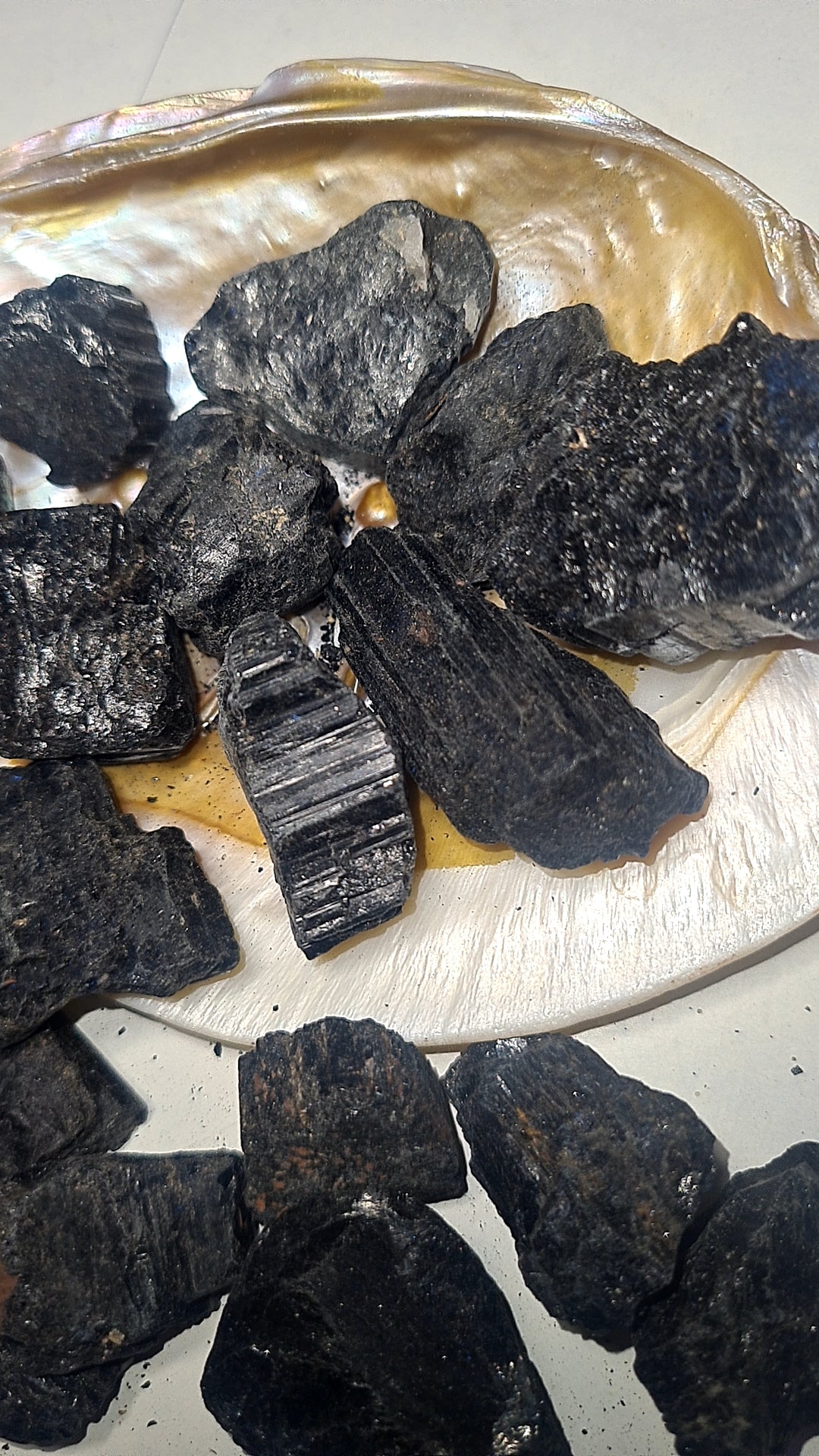Black tourmaline chunks