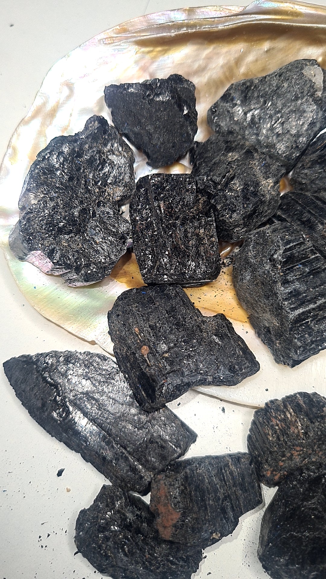 Black tourmaline chunks