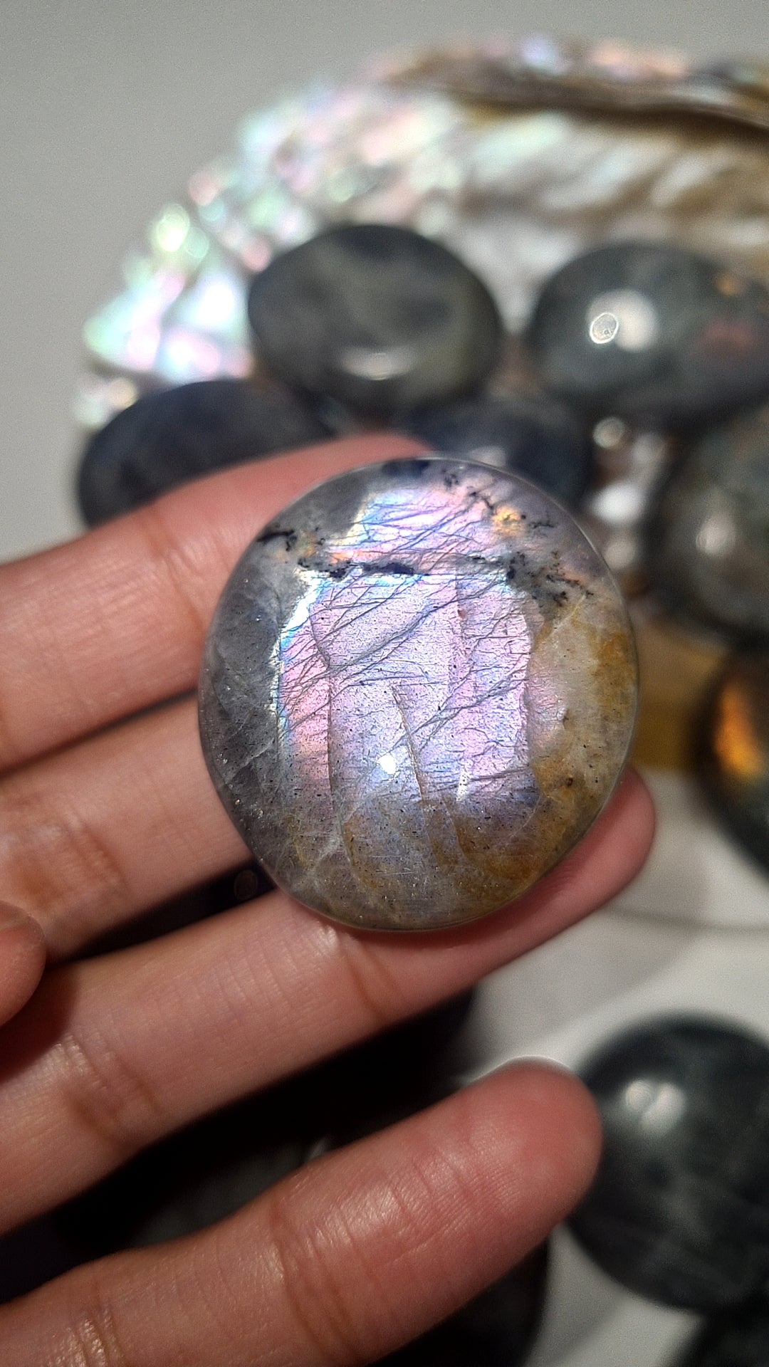 Small Labradorite palmstones