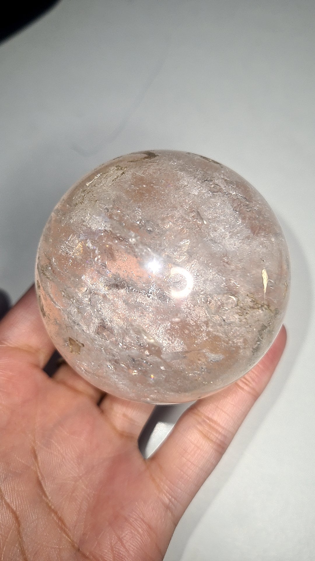 Large clear quartz sphere