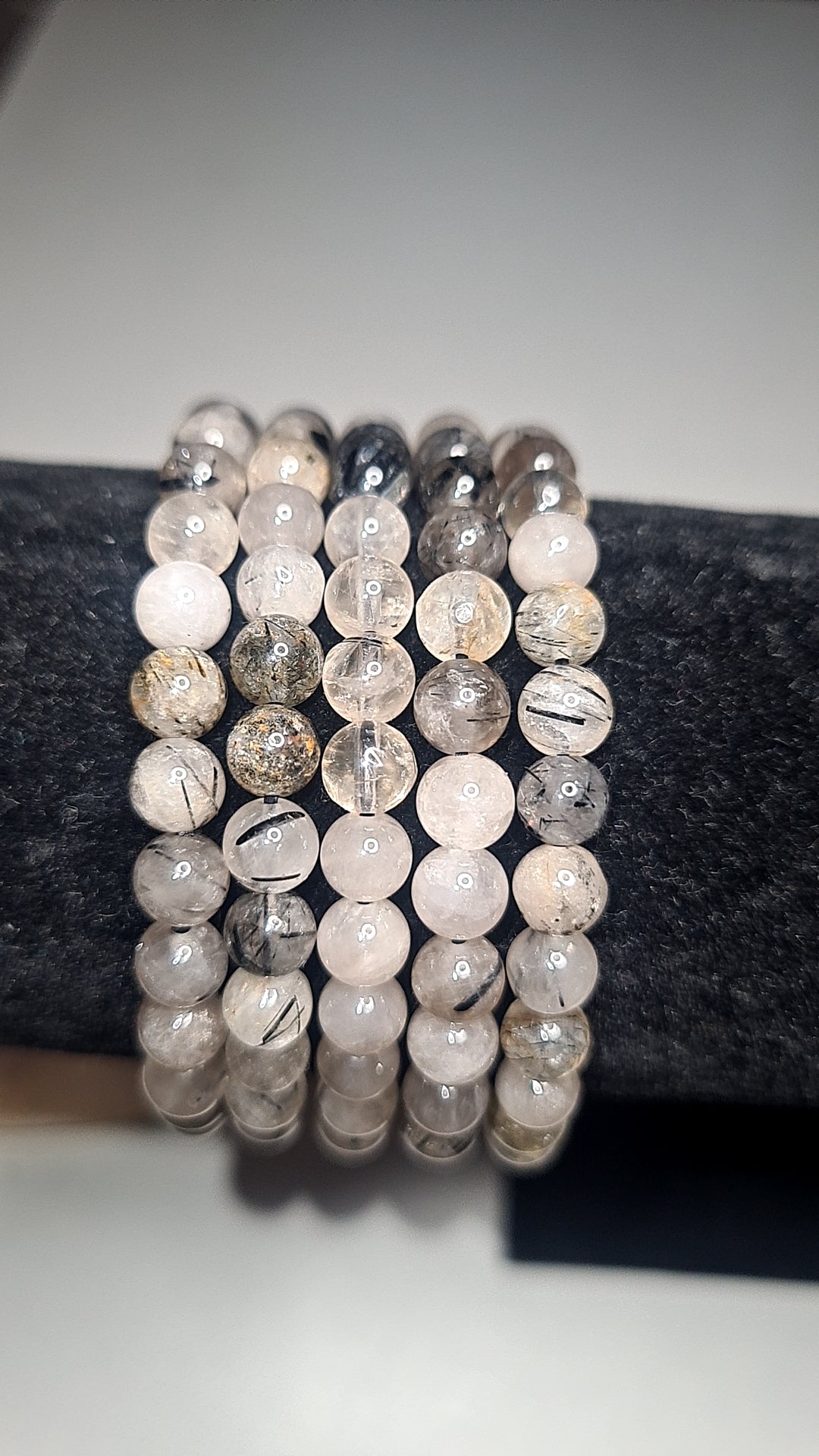 Brack rutile 6mm bracelet